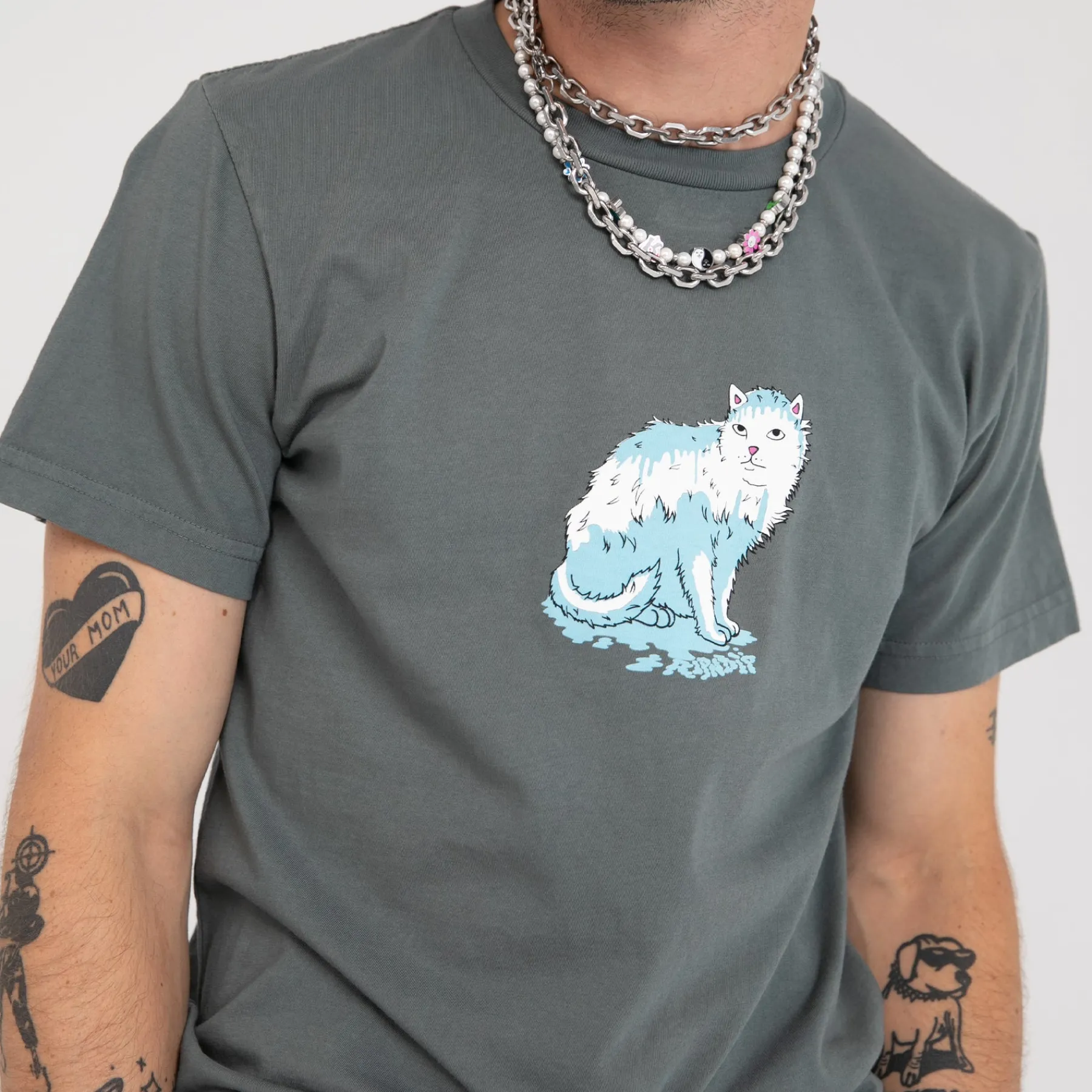 Ripndip Short Sleeve Tees|Stocking Stuffers<Wet Puss Tee (Charcoal)