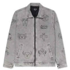 Ripndip Jackets<Zodiac Mucho Work Jacket (Grey Mineral Wash)