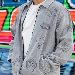 Ripndip Jackets<Zodiac Mucho Work Jacket (Grey Mineral Wash)