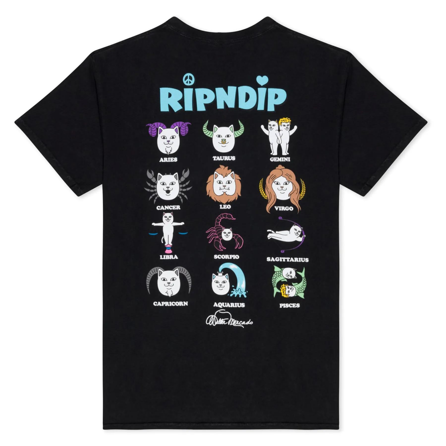 Ripndip Short Sleeve Tees<Zodiac Tee (Vintage Black)